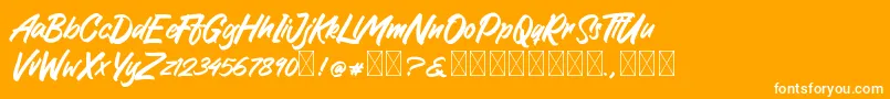 GreattongBrush Font – White Fonts on Orange Background