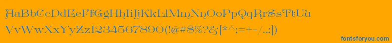 GreatVictorian Standard-Schriftart – Blaue Schriften auf orangefarbenem Hintergrund
