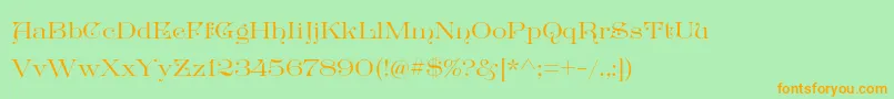 Więcej informacji o czcionce GreatVictorian Standard Czcionka GreatVictorian Standard – pomarańczowe czcionki na zielonym tle