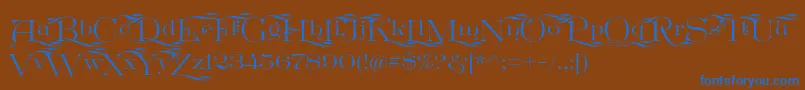 Шрифт GreatVictorian Swashed – синие шрифты на коричневом фоне