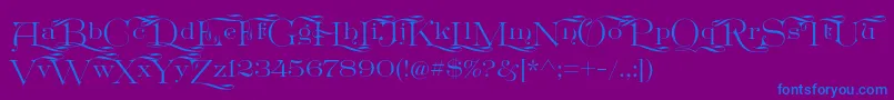 フォントGreatVictorian Swashed – 紫色の背景に青い文字