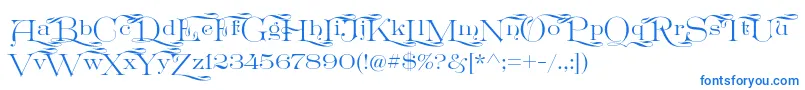 フォントGreatVictorian Swashed – 白い背景に青い文字