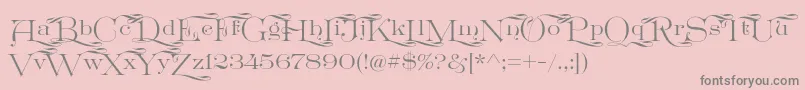 Шрифт GreatVictorian Swashed – серые шрифты на розовом фоне