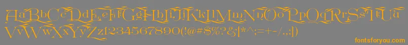 More about GreatVictorian Swashed Font GreatVictorian Swashed Font – Orange Fonts on Gray Background