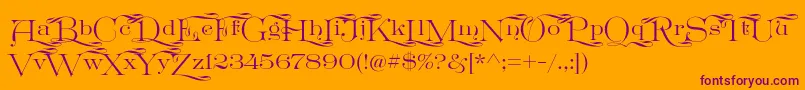 GreatVictorian Swashed Font – Purple Fonts on Orange Background