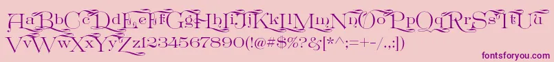 Шрифт GreatVictorian Swashed – фиолетовые шрифты на розовом фоне