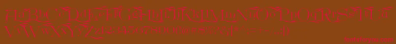 Шрифт GreatVictorian Swashed – красные шрифты на коричневом фоне