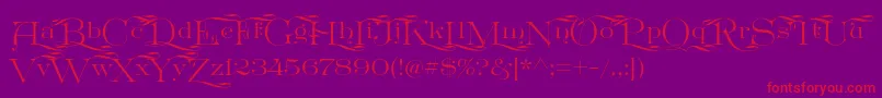 Шрифт GreatVictorian Swashed – красные шрифты на фиолетовом фоне