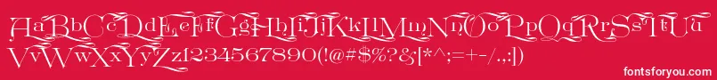 フォントGreatVictorian Swashed – 赤い背景に白い文字