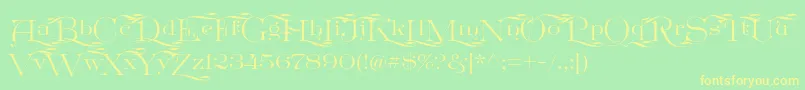 More about GreatVictorian Swashed Font GreatVictorian Swashed Font – Yellow Fonts on Green Background