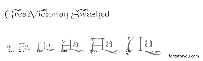 GreatVictorian Swashed Font Sizes