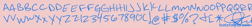 JonnyMack Font – Blue Fonts on Pink Background