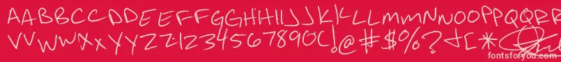 JonnyMack Font – Pink Fonts on Red Background