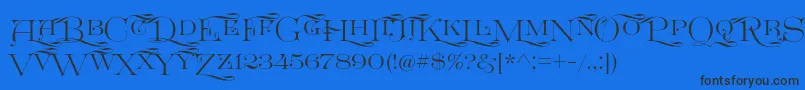 GreatVictorian SwashedSC Font – Black Fonts on Blue Background