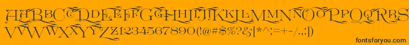 GreatVictorian SwashedSC Font – Black Fonts on Orange Background