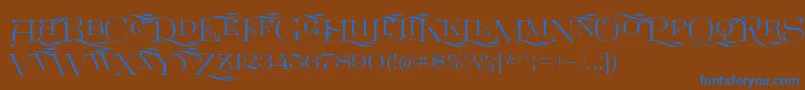 GreatVictorian SwashedSC Font – Blue Fonts on Brown Background