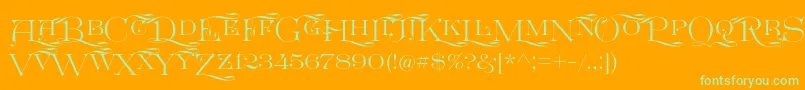 GreatVictorian SwashedSC Font – Green Fonts on Orange Background