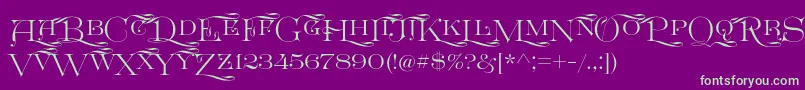 GreatVictorian SwashedSC Font – Green Fonts on Purple Background