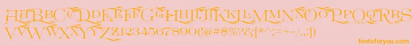 GreatVictorian SwashedSC Font – Orange Fonts on Pink Background