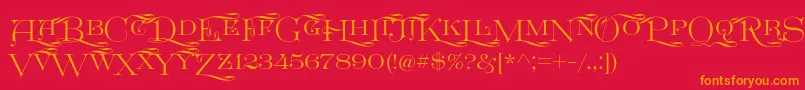 GreatVictorian SwashedSC Font – Orange Fonts on Red Background