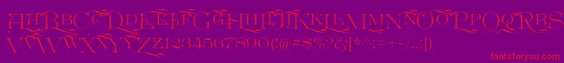 GreatVictorian SwashedSC-Schriftart – Rote Schriften auf violettem Hintergrund