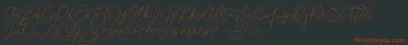 Gredom Monoline Font – Brown Fonts on Black Background