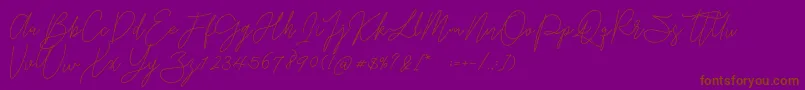 Gredom Monoline Font – Brown Fonts on Purple Background