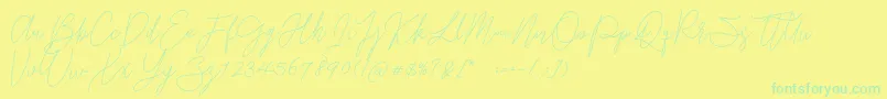 fuente Gredom Monoline – Fuentes Verdes Sobre Fondo Amarillo