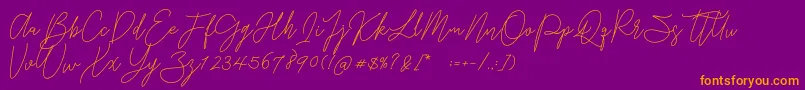 Police Gredom Monoline – polices orange sur fond violet