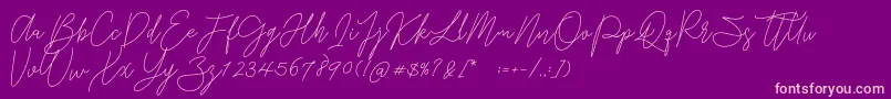 Gredom Monoline Font – Pink Fonts on Purple Background