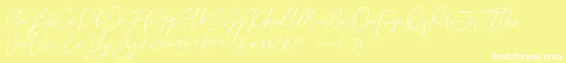 Czcionka Gredom Monoline – białe czcionki na żółtym tle