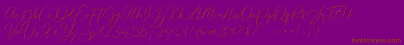 Gredom-Schriftart – Braune Schriften auf violettem Hintergrund