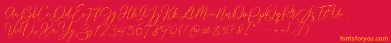 Gredom Font – Orange Fonts on Red Background