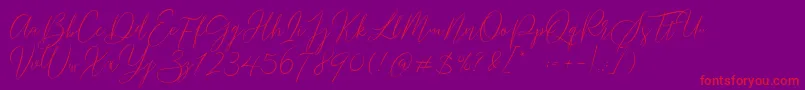 Gredom-Schriftart – Rote Schriften auf violettem Hintergrund