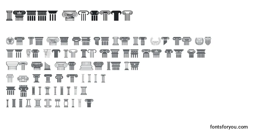 Schriftart Greek Column – Alphabet, Zahlen, spezielle Symbole