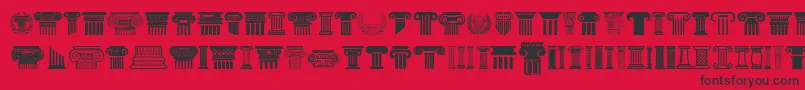 Greek Column Font – Black Fonts on Red Background