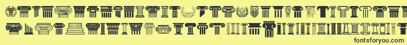 フォントGreek Column – 黒い文字の黄色い背景