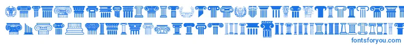 Greek Column-Schriftart – Blaue Schriften auf weißem Hintergrund