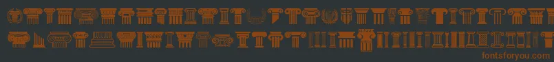 Greek Column Font – Brown Fonts on Black Background