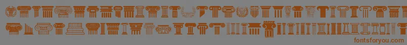 Greek Column Font – Brown Fonts on Gray Background