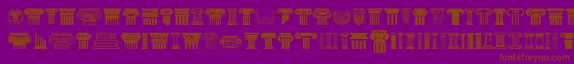 Greek Column Font – Brown Fonts on Purple Background