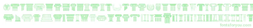 Greek Column-Schriftart – Grüne Schriften auf weißem Hintergrund