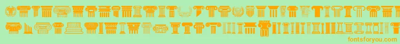 Greek Column Font – Orange Fonts on Green Background