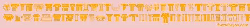 Greek Column Font – Orange Fonts on Pink Background