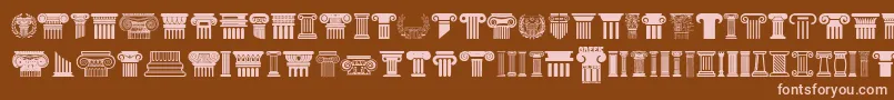 Greek Column Font – Pink Fonts on Brown Background