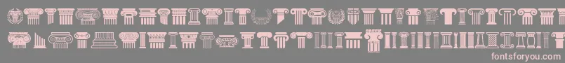 Greek Column Font – Pink Fonts on Gray Background