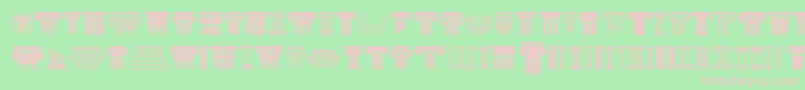 Greek Column Font – Pink Fonts on Green Background