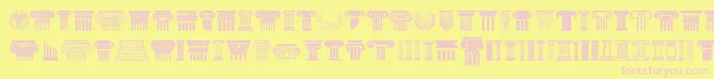Greek Column Font – Pink Fonts on Yellow Background