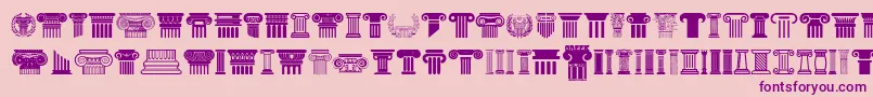 Greek Column Font – Purple Fonts on Pink Background