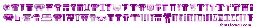 Greek Column-Schriftart – Violette Schriften auf weißem Hintergrund